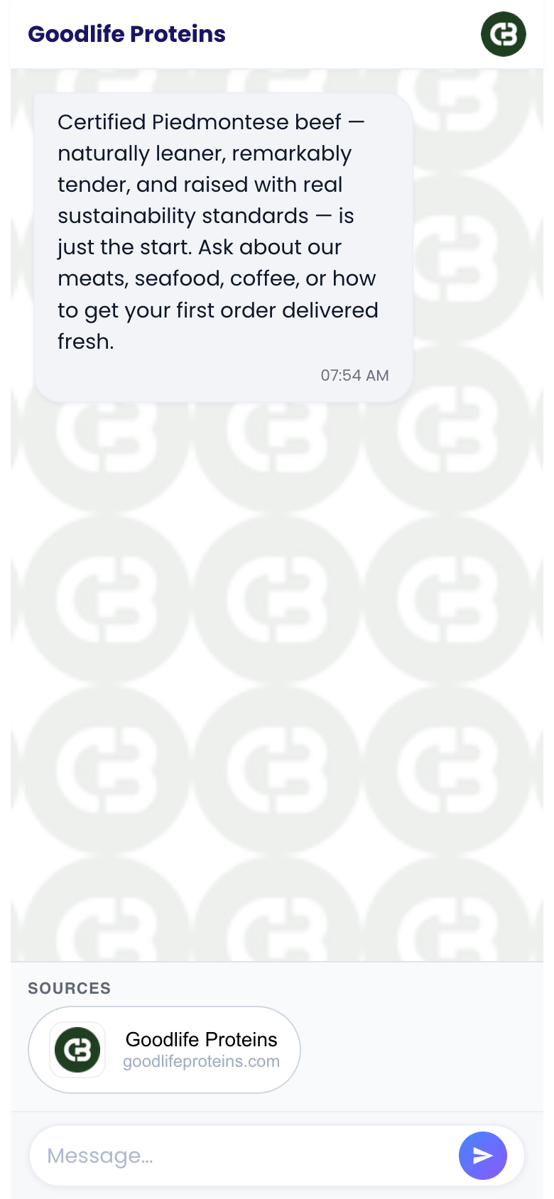 Engagemii AI sales assistant chat with a shopper